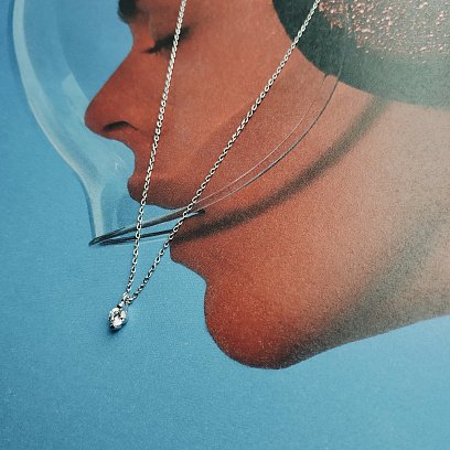 Срібне кольє "Крапля дощу" 181006 №8