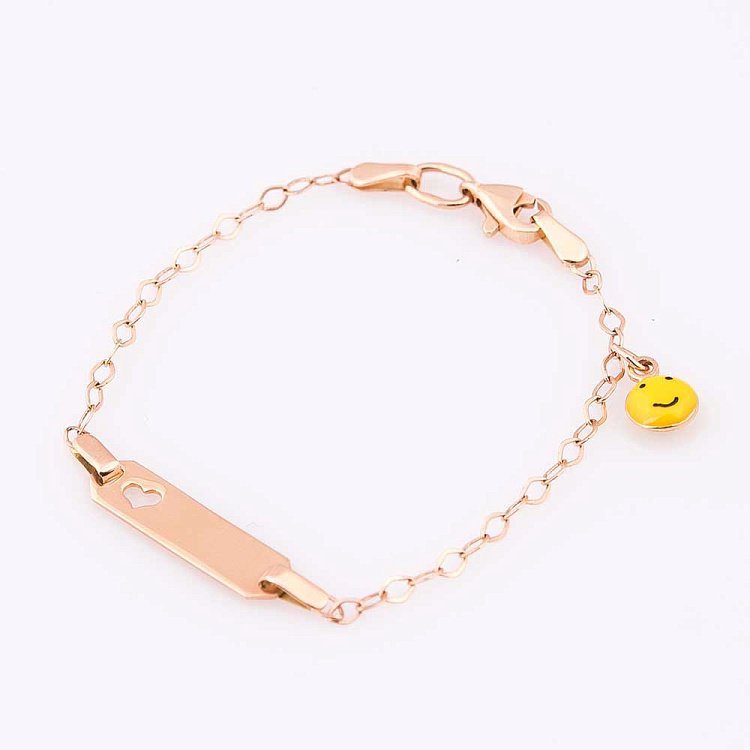 Золотой детский браслет для гравировки б01450 от ювелирного магазина Оникс