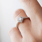 Серебряное кольцо "Сердечко" с фианитами 901-01568 от ювелирного магазина Оникс - 3