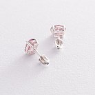 Срібні сережки-пусети з рожевими топазами 121967 от ювелирного магазина Оникс - 3