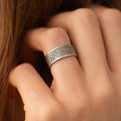 Срібна каблучка "Вишиванка - сварга" 1115 №3