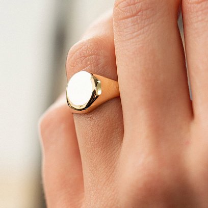 Печатка в жовтому золоті (можливе гравіювання) к07198 №5