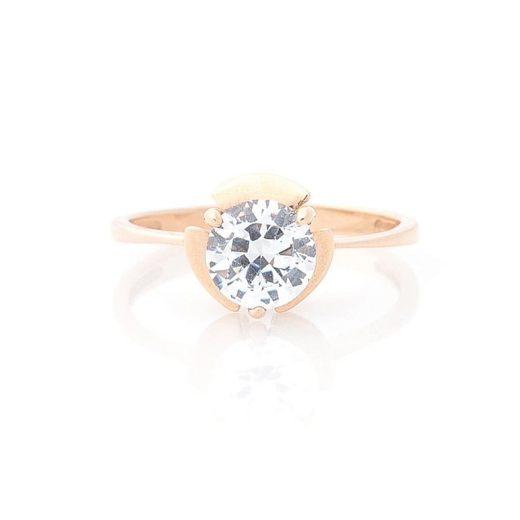 Золота заручальна каблучка з фіанітом к01894 від ювелірного магазину Онікс - 3