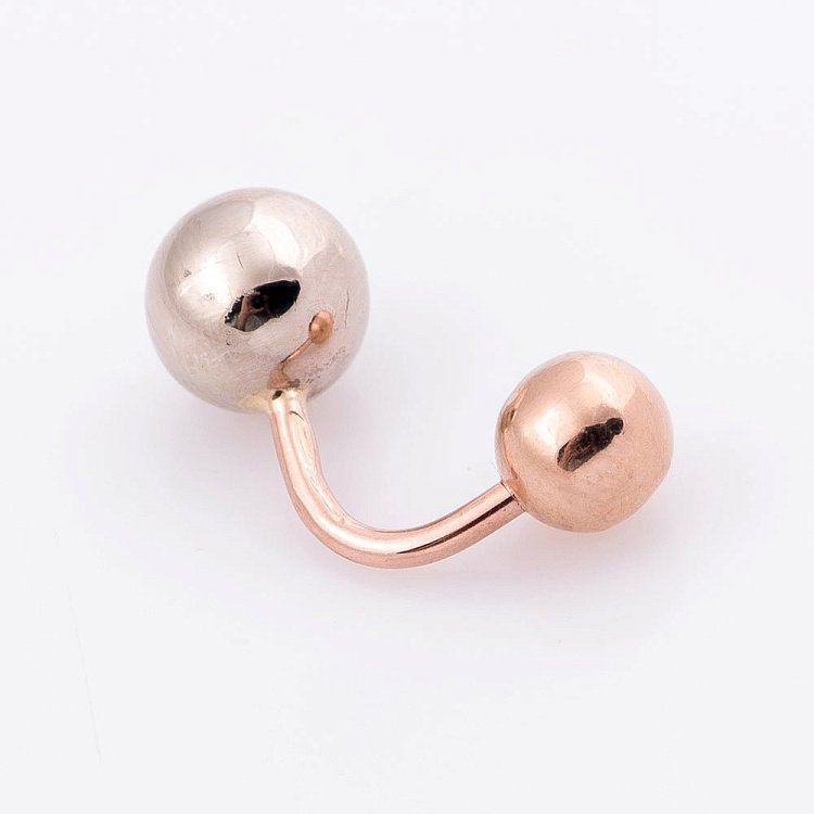 Золотой пирсинг в пупок "Шарики" пир00039б от ювелирного магазина Оникс - 2