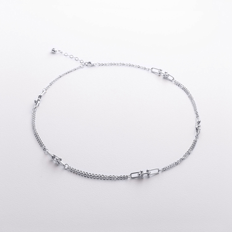 Колье "Фантазия" в белом золоте кол02665 от ювелирного магазина Оникс