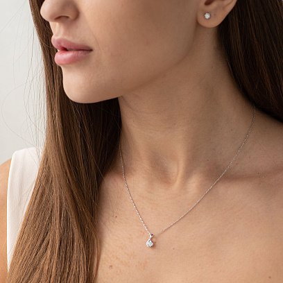 Золотой кулон с бриллиантом пб0176nl №2