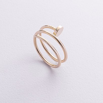 Кольцо "Гвоздь" в желтом золоте к08170