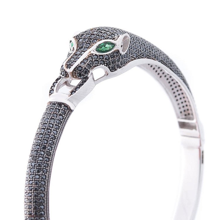 Золотий браслет "Пантера" (фіаніти) б03930 від ювелірного магазину Онікс - 2