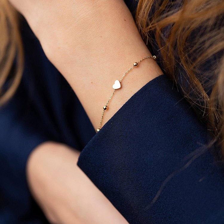 Браслет "Сердечко" у жовтому золоті б05182 від ювелірного магазину Онікс - 3