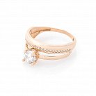 Золотое кольцо с фианитами к05731 от ювелирного магазина Оникс - 1