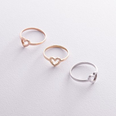 Каблучка "Сердечко" в білому золоті к07394 №9