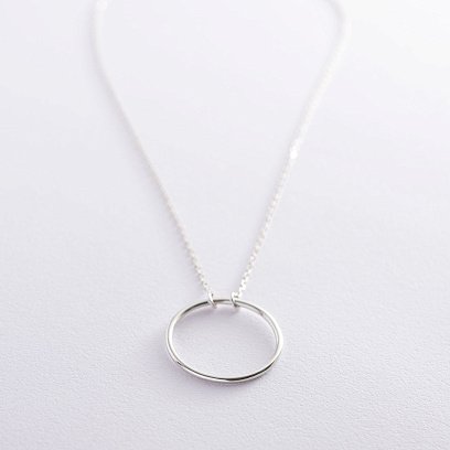 Срібне кольє "Великий кругообіг" (2.5 см) 181044 №6