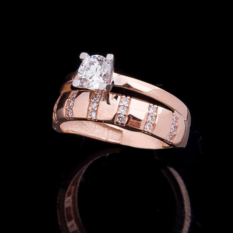 Помолвочное кольцо с фианитами к04241 от ювелирного магазина Оникс - 4