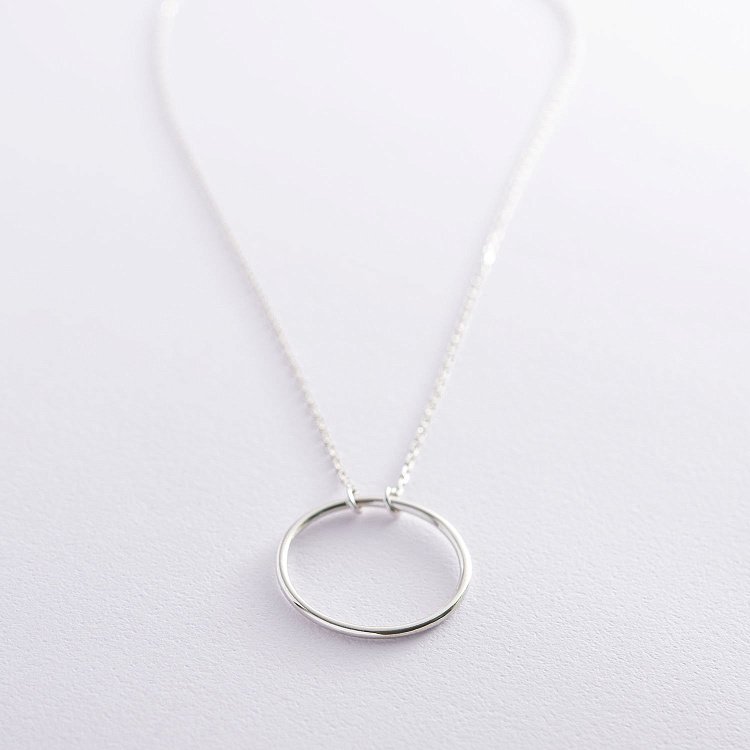 Срібне кольє "Великий кругообіг" (2.5 см) 181044 від ювелірного магазину Онікс - 8