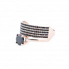Золотое кольцо с черными фианитами к05357 от ювелирного магазина Оникс