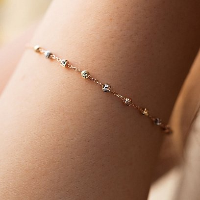 Браслет "Шарики" в трех цветах золота б05167 №7