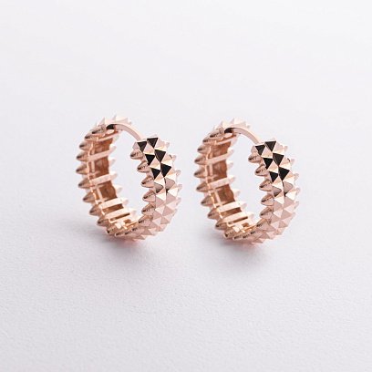 Серьги - кольца "Pauline" в красном золоте с09399