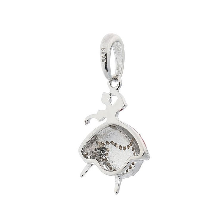 Срібний шарм "Балерина" (емаль, фіаніти) 132587 від ювелірного магазину Онікс - 1