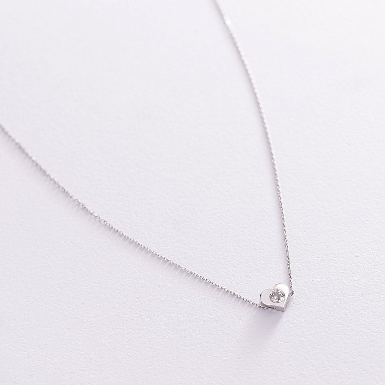 Золоте кольє "Сердечко" з фіанітом кол02138 від ювелірного магазину Онікс