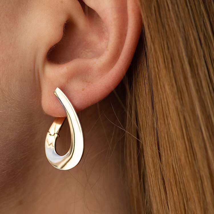 Золотые серьги "Капельки" с07409 от ювелирного магазина Оникс - 4