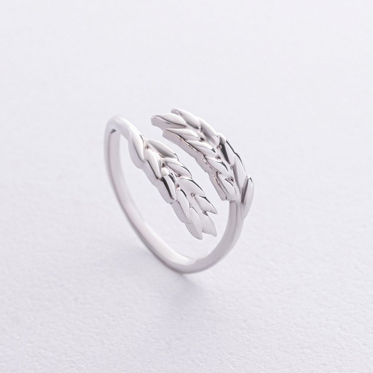 Кольцо "Колоски пшеницы" в белом золоте к08027 Кольцо "Колоски пшеницы" в белом золоте к08027 от ювелирного магазина Оникс