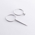 Серебряные серьги - кольца "Асимметрия" 4853 от ювелирного магазина Оникс