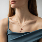 Золотой крестик с бриллиантами и рубинами пб0378nl от ювелирного магазина Оникс - 1