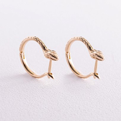 Серьги "Змеи" в желтом золоте с08030 №3