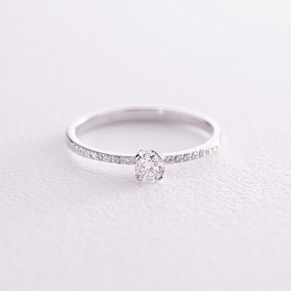 Помолвочное золотое кольцо с бриллиантами 228031121 №6