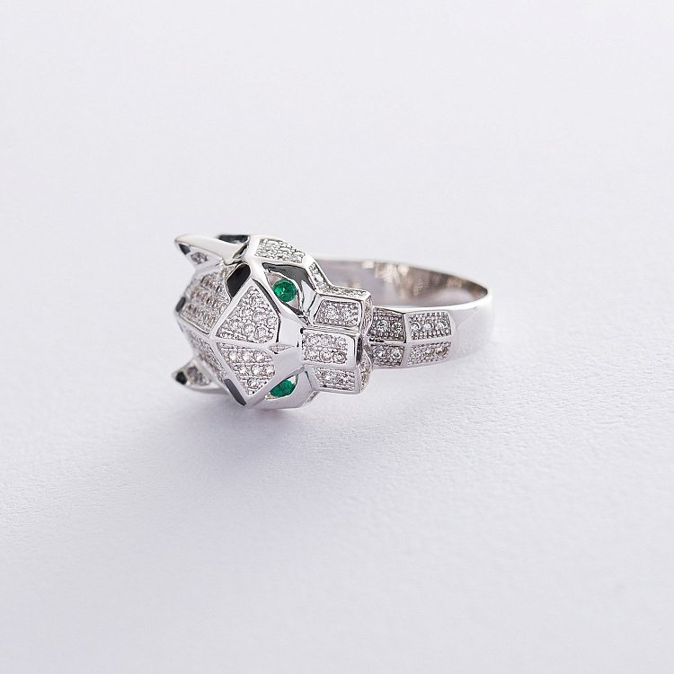 Золотое кольцо "Тигр" к06365 от ювелирного магазина Оникс