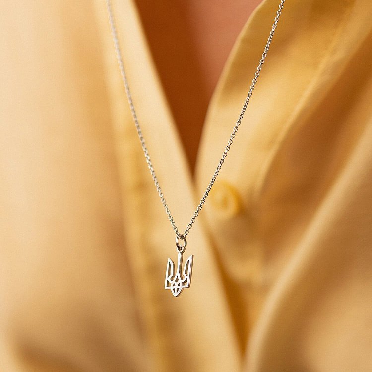 Колье "Герб Украины - Тризуб" в серебре 4056 от ювелирного магазина Оникс - 10