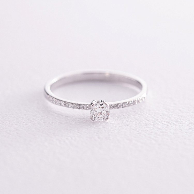 Помолвочное золотое кольцо с бриллиантами 228031121 - 5 Помолвочное золотое кольцо с бриллиантами 228031121 от ювелирного магазина Оникс - 5