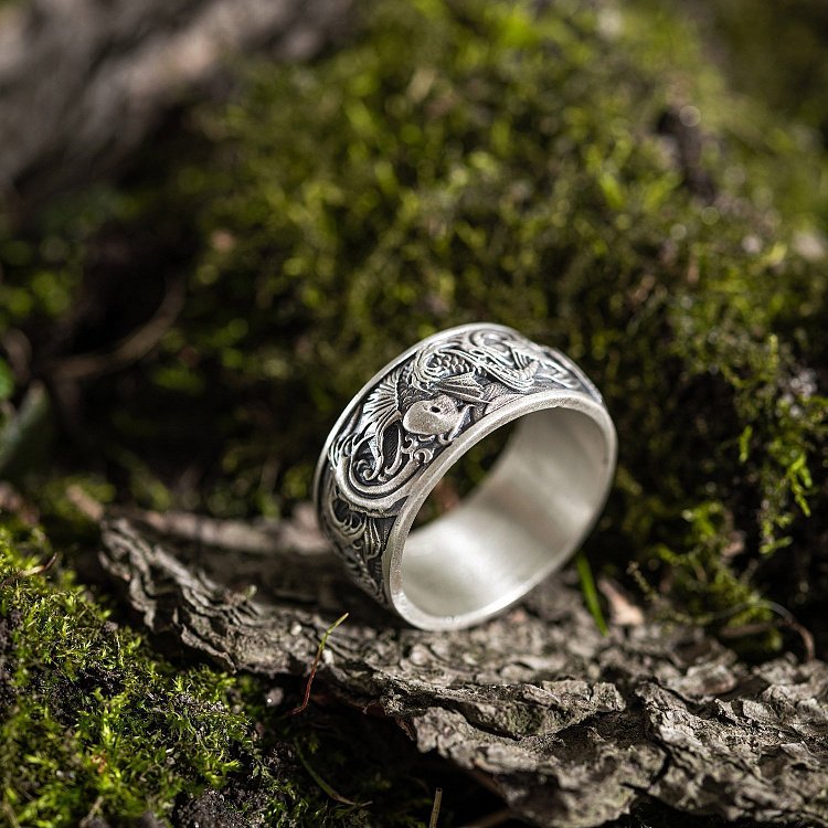 Срібна каблучка "Короп і хвилі" 7021 від ювелірного магазину Онікс - 9