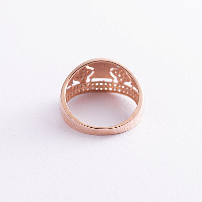 Золотое кольцо "Клевер" (фианиты) к06522 №3