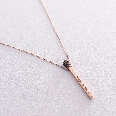 Золоте кольє "Сірник" (фіаніти) кол01467