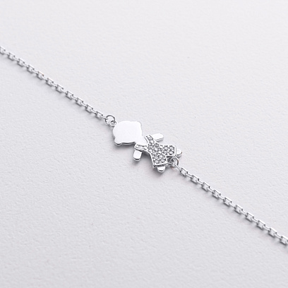 Золотий браслет "Хлопчик" (фіаніти) б02550 №3