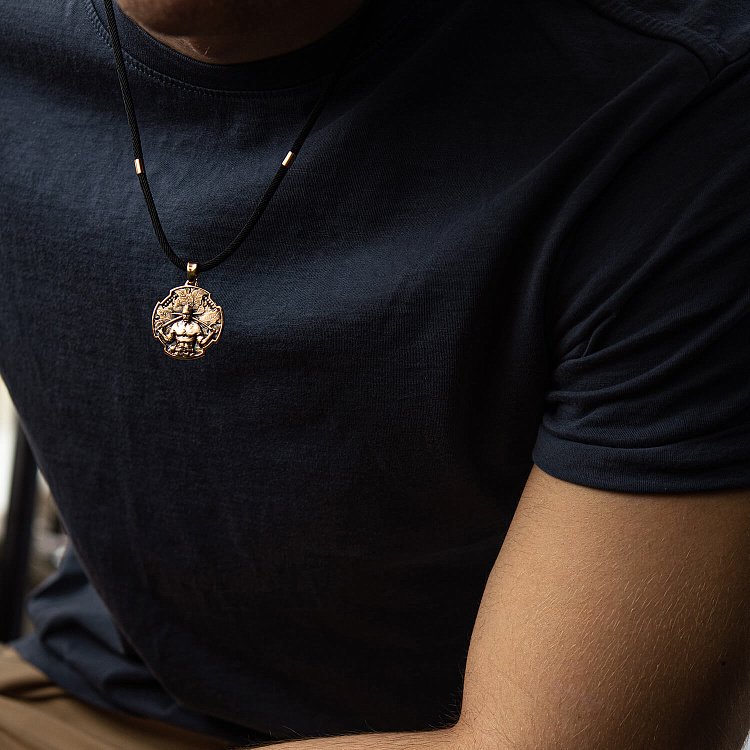 Золотий кулон "Український козак. Молитва до Пресвятої Богородиці" п03797 від ювелірного магазину Онікс - 11