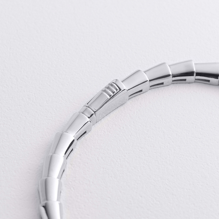 Колье "Змея" в белом золоте (фианиты) кол02628 от ювелирного магазина Оникс - 3