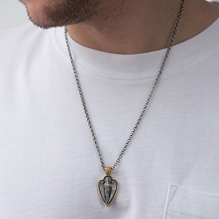 Серебряная подвеска "Ангел" с позолотой 131559 от ювелирного магазина Оникс - 1