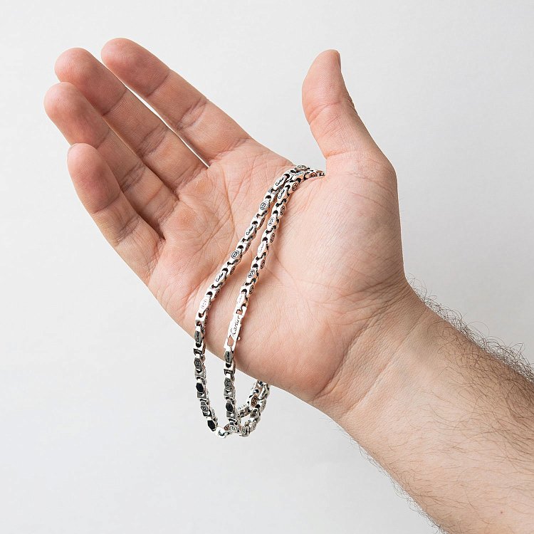 Мужская серебряная цепочка Ц0043ч от ювелирного магазина Оникс - 3