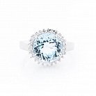 Срібний перстень з блакитним топазом і фіанітами 111433 от ювелирного магазина Оникс - 2