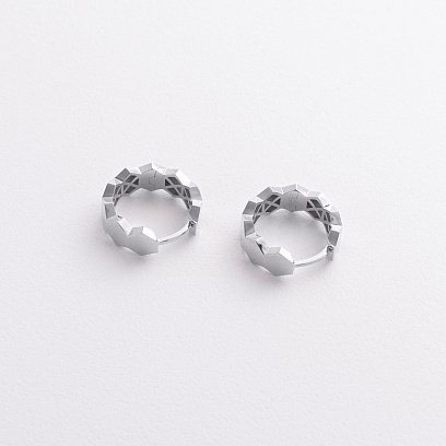 Серьги - кольца "Miranda" в белом золоте с09333 №2