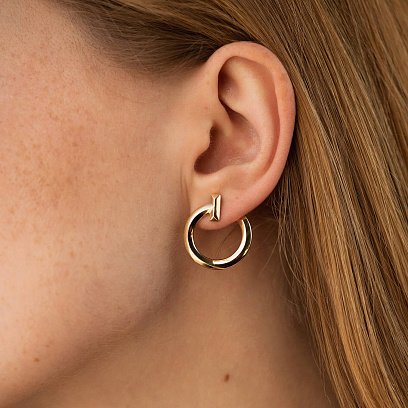 Сережки - пусети "Evelyn" у жовтому золоті с08657 №2