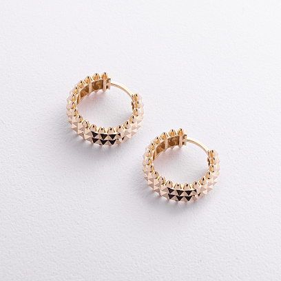 Сережки - кільця "Pauline" в жовтому золоті с09491 №2