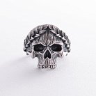 ﻿Мужское серебряное кольцо "Череп с венком" 112717 от ювелирного магазина Оникс - 10