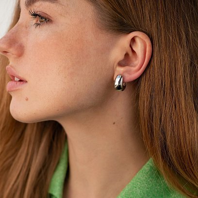 Серьги "Грация" в белом золоте с08954 №5