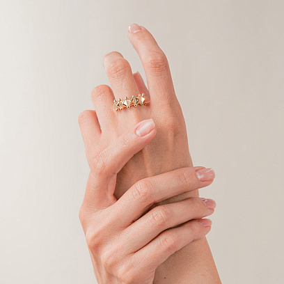 Кольцо в желтом золоте к08275 №2