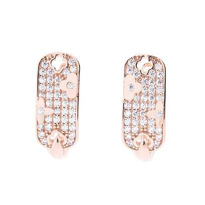 Золоті сережки з конюшиною (фіаніт) с06232 №2