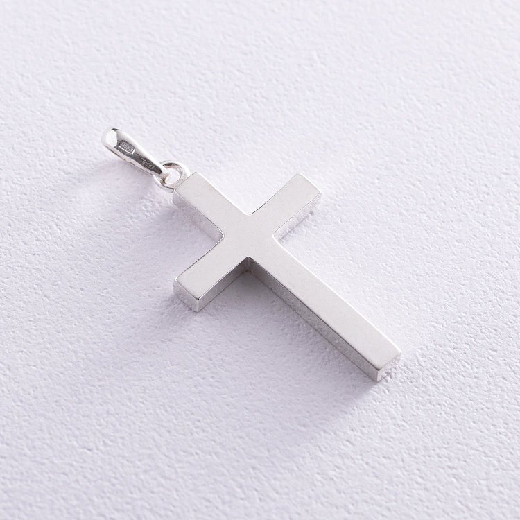 Серебряный крест ручной работы "Спаси и сохрани" 133056 от ювелирного магазина Оникс - 1