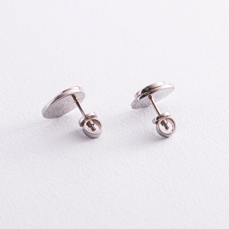 Золоті сережки - пусети з діамантами і емаллю 314831121 від ювелірного магазину Онікс - 3